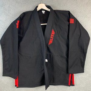 Elite Sports Brazilian Jiu Jitsu Gi Mens A3 Black BJJ 2 Piece Set Martial Arts